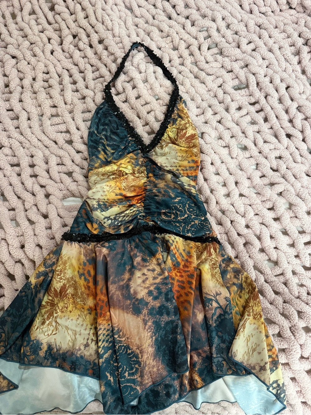 White Fox island glow halter mini dress size medium